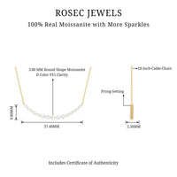 Moissanite curved bar pendant necklace for women by Rosec Jewels, featuring sparkling gemstone accents and sleek gold-tone design.