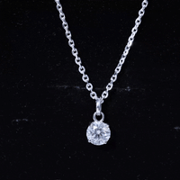 1.36 Carat Round Moissanite Solitaire Pendant Necklace in Prong Setting