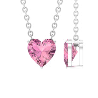 1 Carat Heart Shape Pink Tourmaline Pendant Necklace