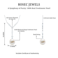 Natural Freshwater Pearl Bridal Necklace With Lab Diamond
