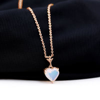 0.75 Carat Heart Shape Ethiopian Opal Necklace With Chain