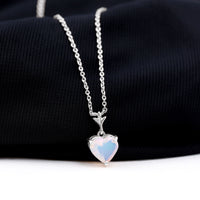 0.75 Carat Heart Shape Ethiopian Opal Necklace With Chain