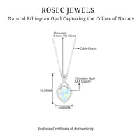 Heart-shaped Ethiopian opal infinity pendant with diamonds, featuring a 2-carat opal and sparkling accents, from Rosec Jewels.