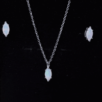 Marquise Cut 4X8 MM Ethiopian Opal Solitaire Jewelry Set