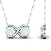 Real Ethiopian Opal 2 Stone Infinity Necklace for Women
