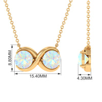 Real Ethiopian Opal 2 Stone Infinity Necklace for Women