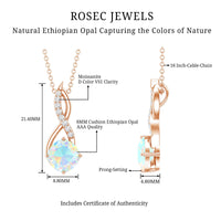 Ethiopian Opal Solitaire Infinity Necklace with Moissanite