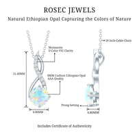 Ethiopian Opal Solitaire Infinity Necklace with Moissanite