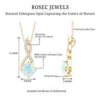 Ethiopian Opal Solitaire Infinity Necklace with Moissanite