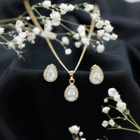 Certified Moissanite Teardrop Jewelry Set