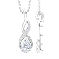 Certified Pear Shape Moissanite Infinity Pendant for Women