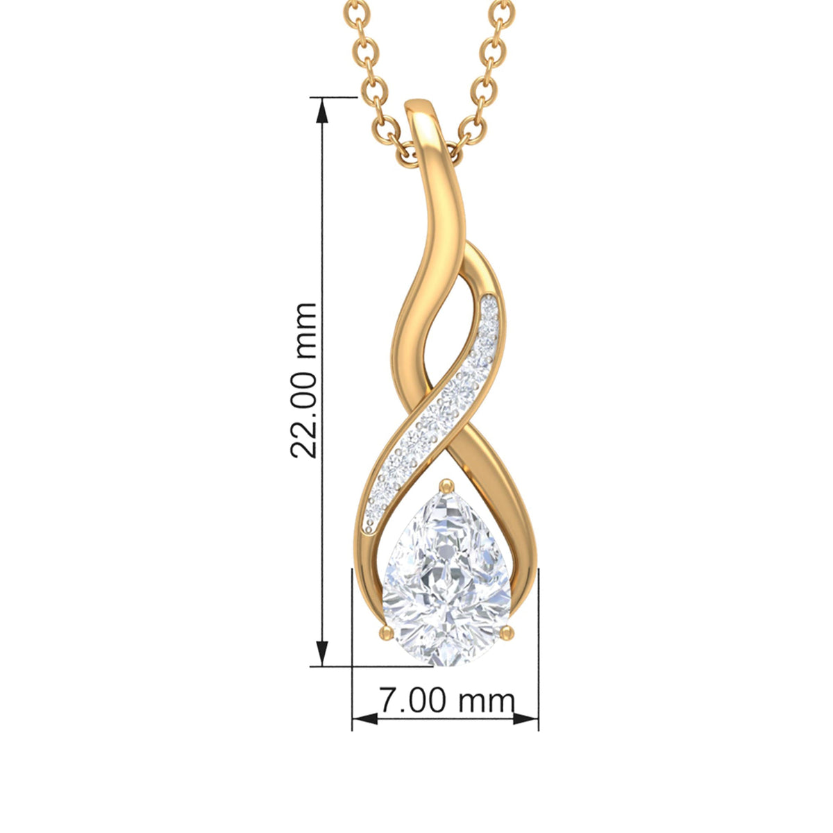 Certified Pear Shape Moissanite Infinity Pendant for Women
