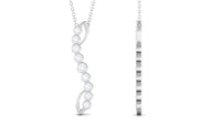 Bezel Set Diamond Designer Dangle Necklace