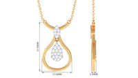Round Diamond Minimal Teardrop Necklace