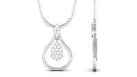 Round Diamond Minimal Teardrop Necklace