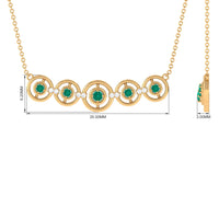 Contemporary Emerald Bar Necklace with Diamond