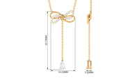 Certified Diamond Drop Bow Necklace