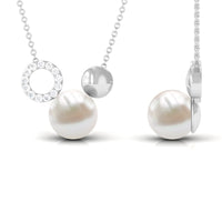 6.25 CT Freshwater Pearl and Diamond Mickey Mouse Cocktail Necklace
