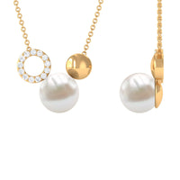 6.25 CT Freshwater Pearl and Diamond Mickey Mouse Cocktail Necklace