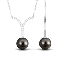 Black Tahitian Pearl and Diamond Classic Necklace