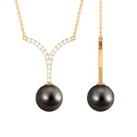 Black Tahitian Pearl and Diamond Classic Necklace