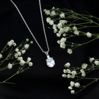 Simulated Diamond Simple Pendant Necklace