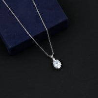 Simulated Diamond Simple Pendant Necklace
