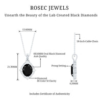 Vintage Style Created Black Diamond Halo Pendant Necklace