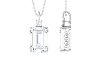 Certified 4.5 Carat Emerald Cut Moissanite Pendant for Women