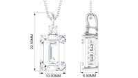 Certified 4.5 Carat Emerald Cut Moissanite Pendant for Women
