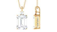 Certified 4.5 Carat Emerald Cut Moissanite Pendant for Women
