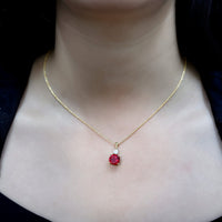 Certified 2.5 Carat Lab Grown Ruby Pendant Necklace with Moissanite