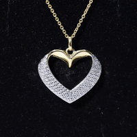 Pave Set Lab Grown Diamond Heart Necklace For Women