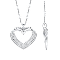Pave Set Lab Grown Diamond Heart Necklace For Women