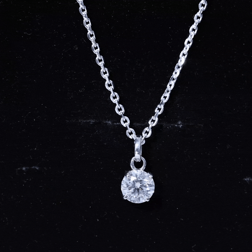 Lab Grown 1 Carat Single Diamond Necklace For Women