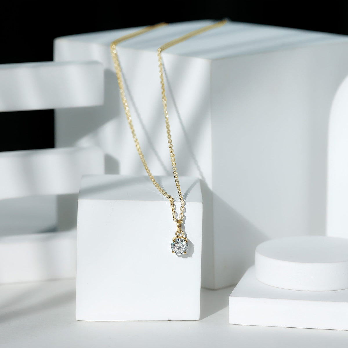 Lab Grown 1 Carat Single Diamond Necklace For Women