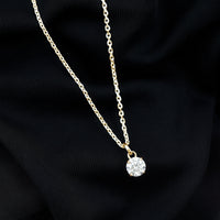 Lab Grown 1 Carat Single Diamond Necklace For Women
