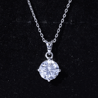 Certified Brilliant Cut Lab Grown 2 Carat Diamond Solitaire Necklace