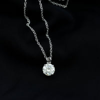 Certified Brilliant Cut Lab Grown 2 Carat Diamond Solitaire Necklace