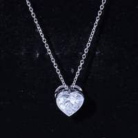Bezel Set 8mm Lab Grown Diamond Heart Locket Necklace for Women