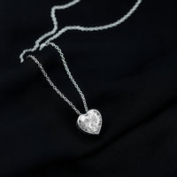 Bezel Set 8mm Lab Grown Diamond Heart Locket Necklace for Women