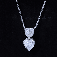 Certified Lab Grown Diamond Double Heart Promise Necklace