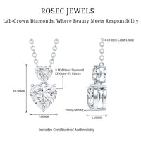 Certified Lab Grown Diamond Double Heart Promise Necklace