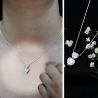 Certified Lab Grown Diamond Double Heart Promise Necklace
