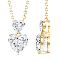 Certified Lab Grown Diamond Double Heart Promise Necklace