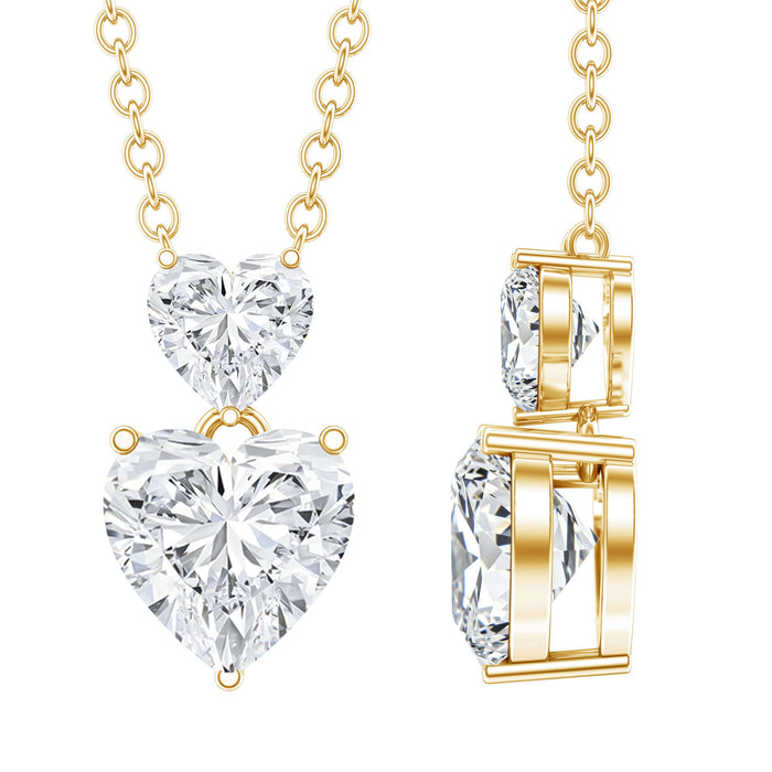 Certified Lab Grown Diamond Double Heart Promise Necklace