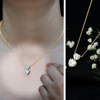 Certified Lab Grown Diamond Double Heart Promise Necklace