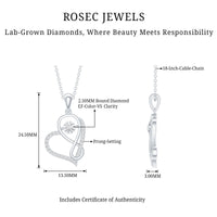 Lab Diamond Infinity Heart Necklace With Certificate