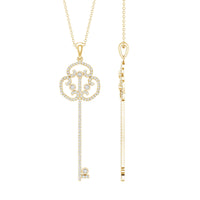 Certified Lab Created Diamond Vintage Style Key Necklace