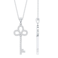 Certified Lab Created Diamond Key To My Heart Necklace